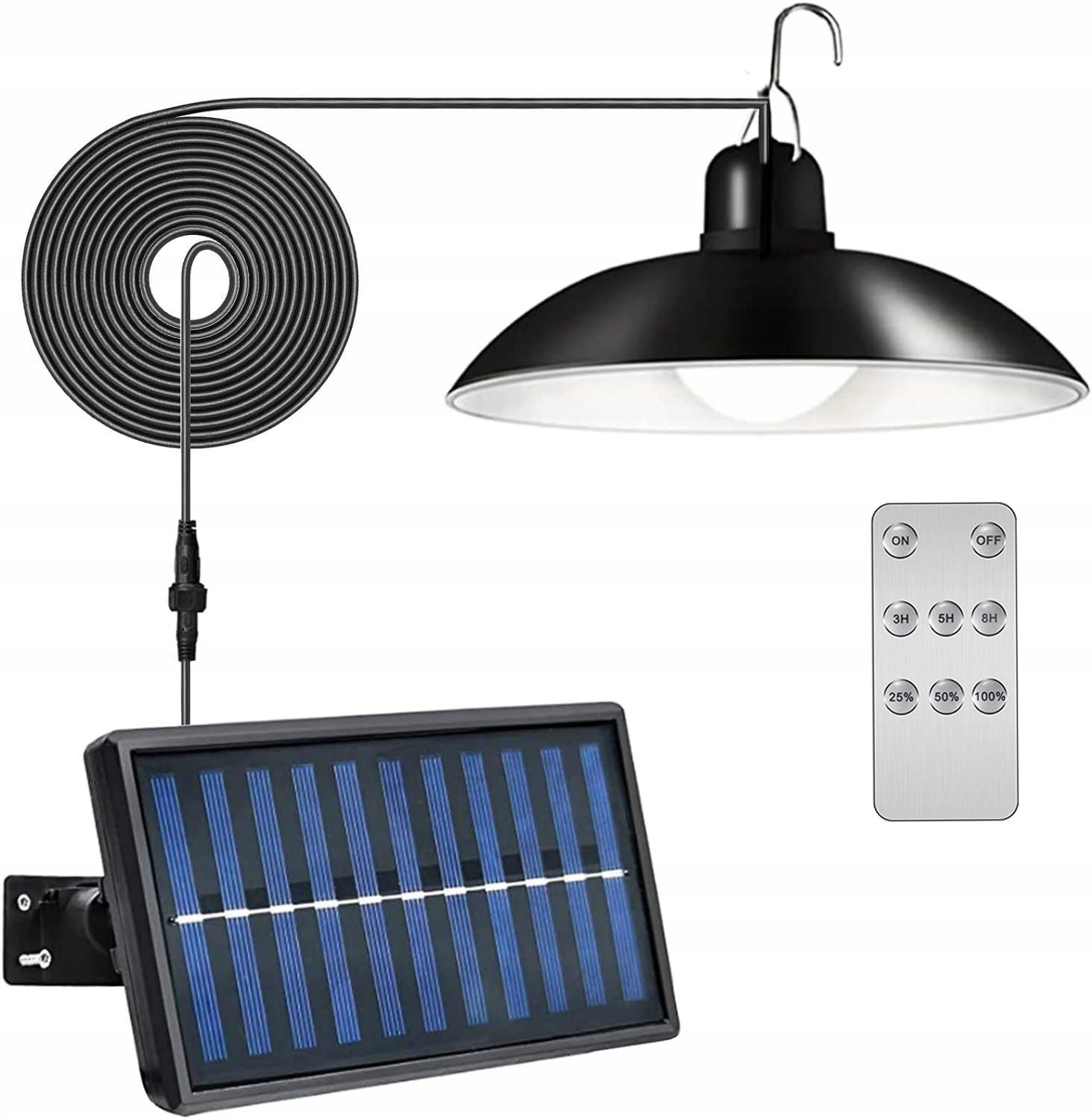 Solárna lampa SuperLED, čierna, 18 cm, 1 ks.